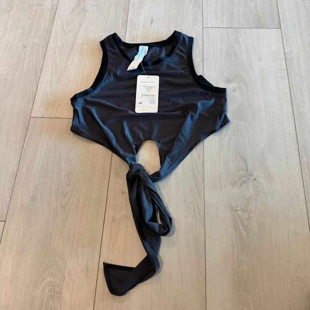 FABLETICS MARISSA TIE UP MESH TANK size xs